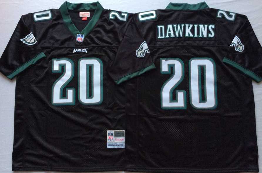 Eagles 20 Brian Dawkins Black M&N Throwback Jersey